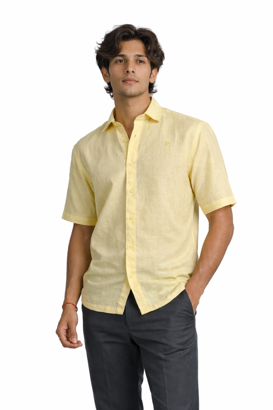 Men’s Yellow Linen Resort Shirt