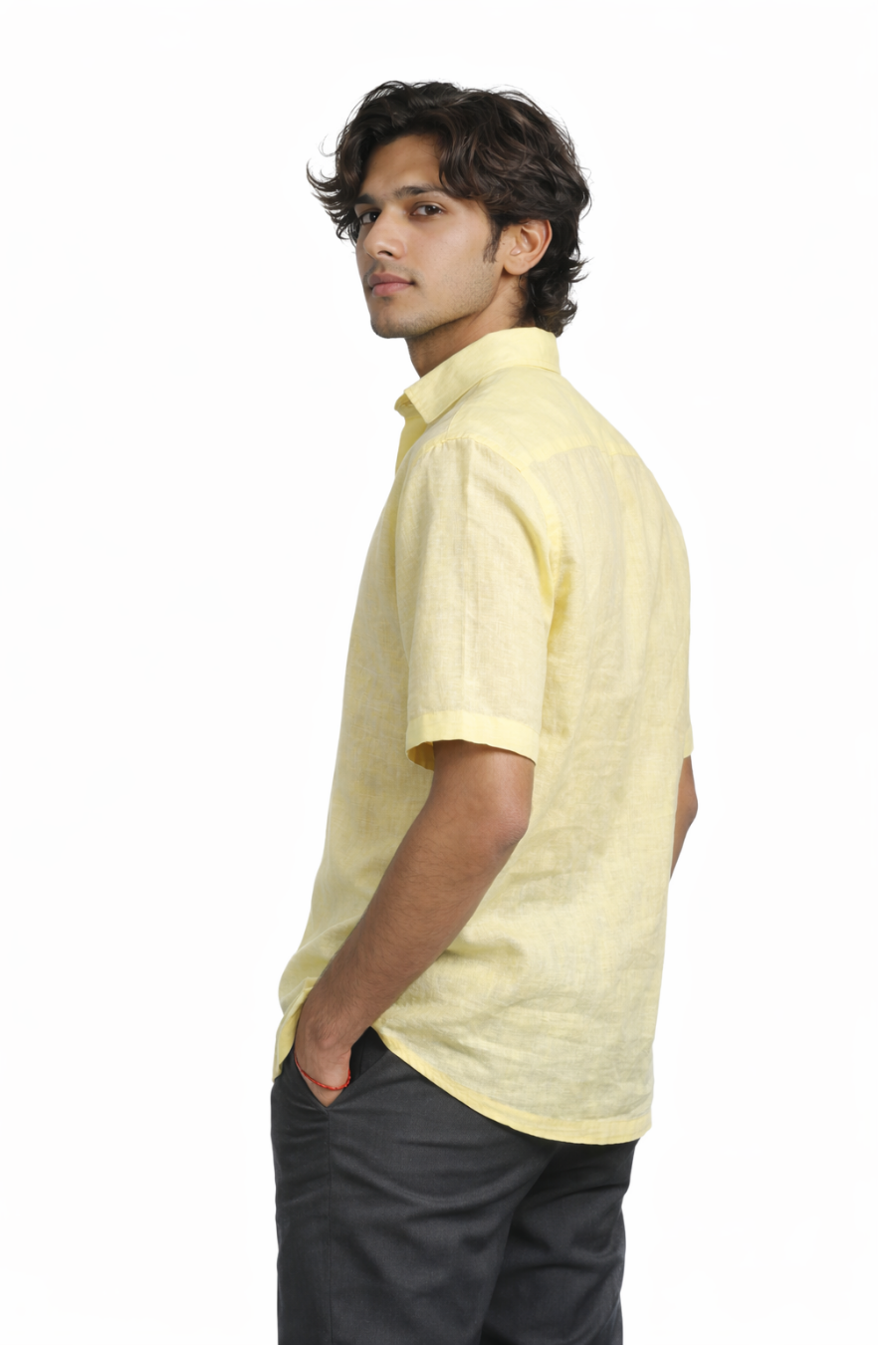 Men’s Yellow Linen Resort Shirt