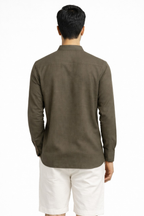 Men’s Olive Green Cotton Short Kurta Shirt