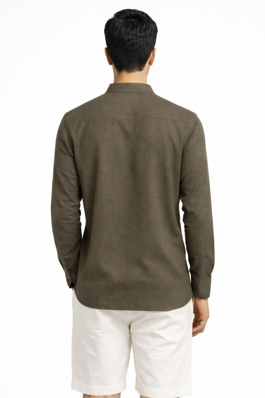 Men’s Olive Green Cotton Short Kurta Shirt