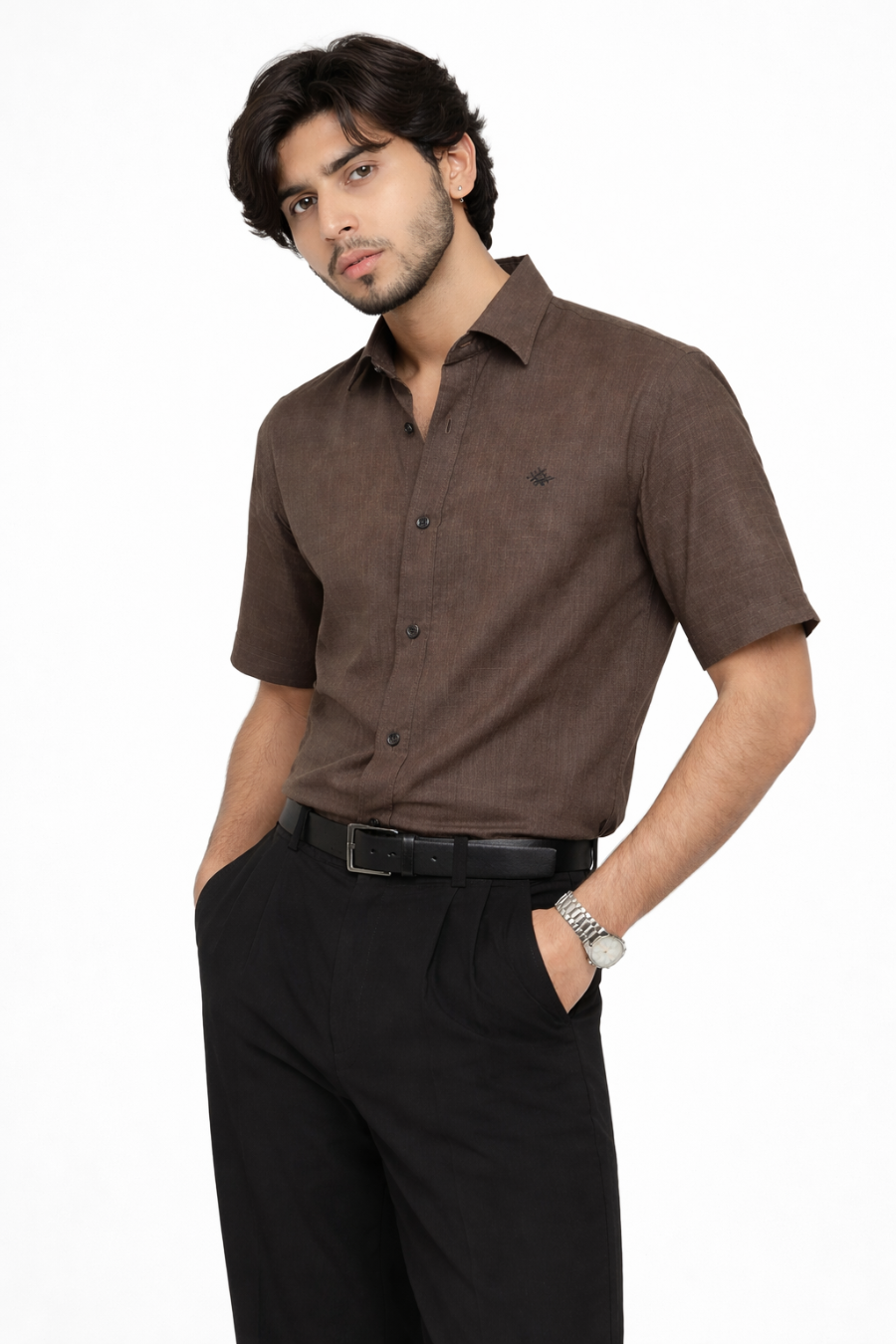 Men’s Olive Green Cotton Resort Shirt