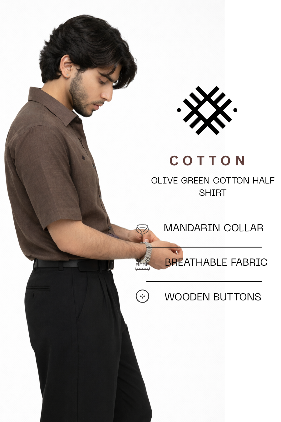 Men’s Olive Green Cotton Resort Shirt