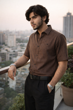 Men’s Olive Green Cotton Resort Shirt