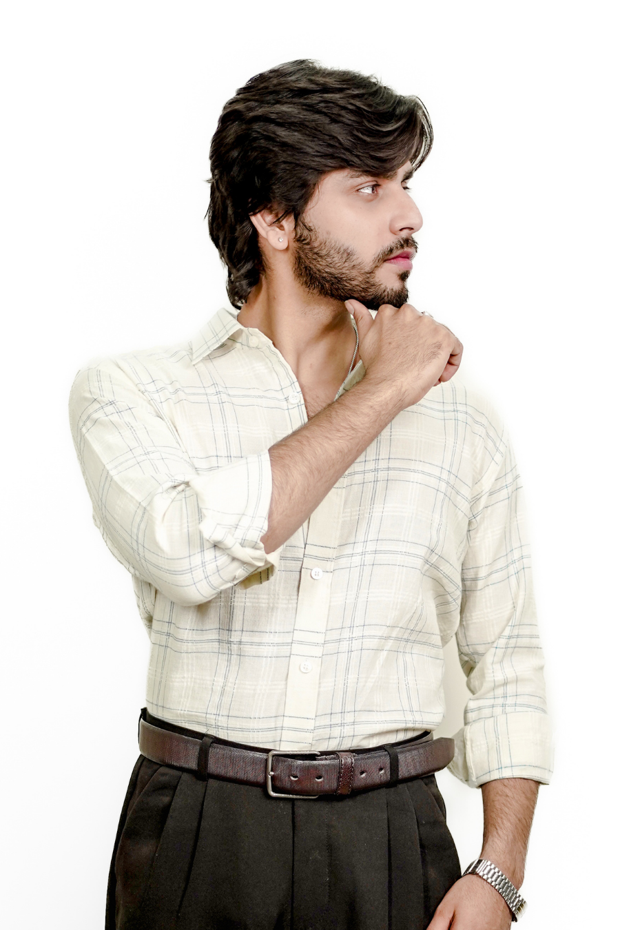 Mens Blue checked cotton Casual Shirt