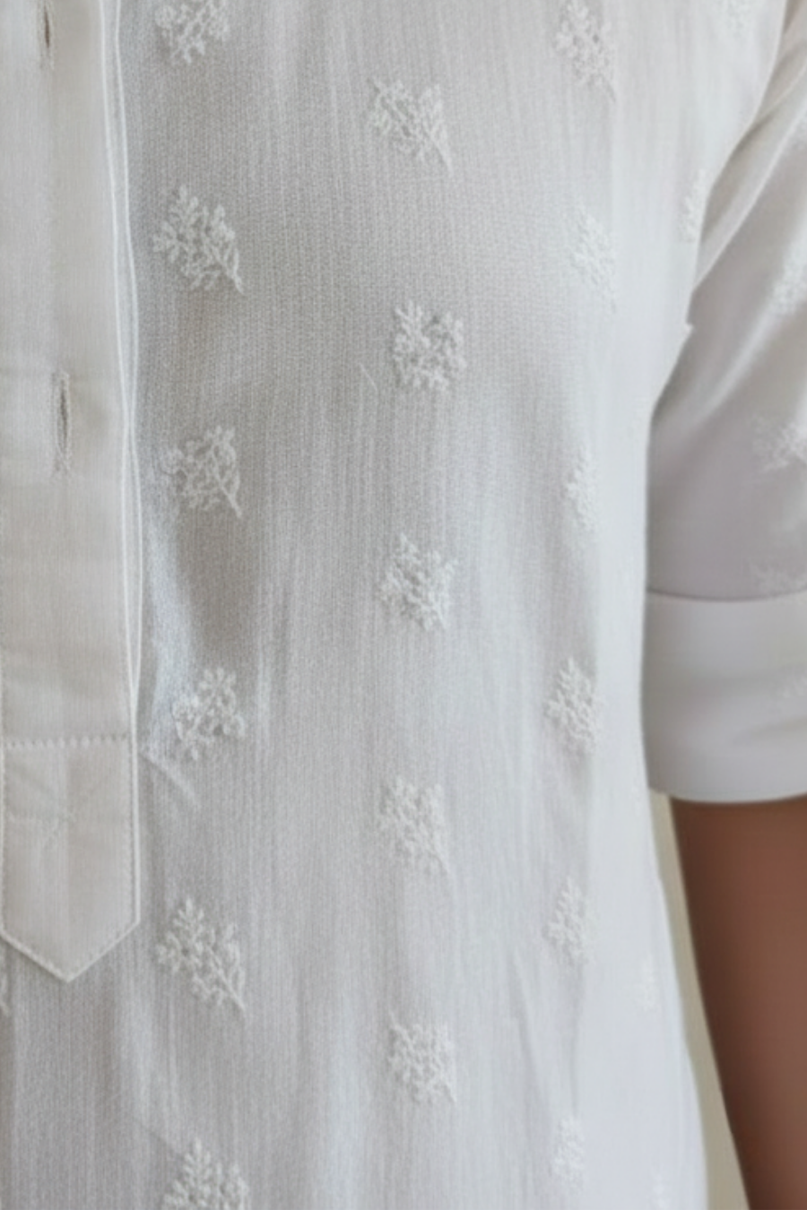 Men’s yellow Embroidered Short Kurta Shirt